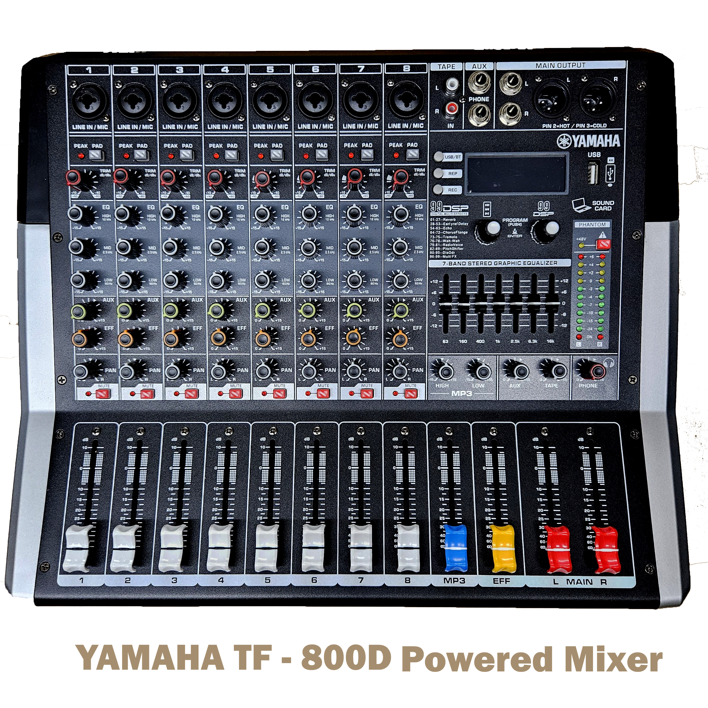 Yamaha TF-400D 8 Channel Power Mixer with 99DSP - 1100 Watt